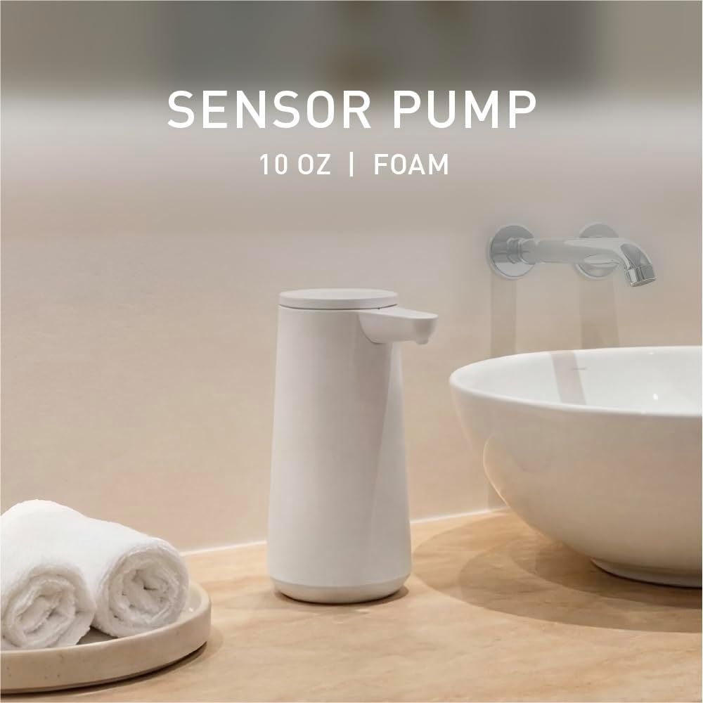 image:imagesimplehuman Sensor Pump Foam 10 oz Automatic Foaming Soap Dispenser for Kitchen and Bathroom Touchless Motion Sensor Variable Dispense Rechargeable Aerating Foam Pump Brushed Stainless SteelWhite