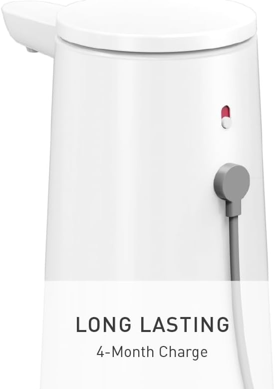 image:imagesimplehuman Sensor Pump Foam 10 oz Automatic Foaming Soap Dispenser for Kitchen and Bathroom Touchless Motion Sensor Variable Dispense Rechargeable Aerating Foam Pump Brushed Stainless SteelWhite