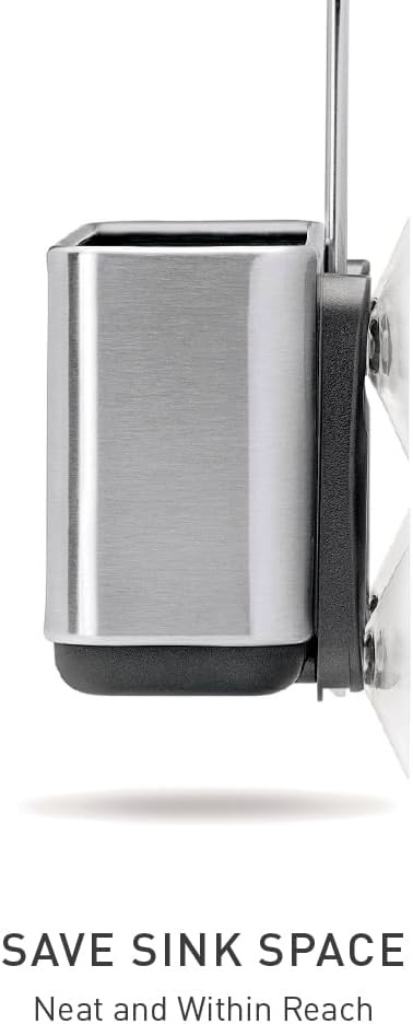 image:imagesimplehuman Sink Caddy Sponge Holder for Kitchen Sink with Compartment Dividers 4 Suction Cups amp Wire Ledge Hanger for Secure Mount Vented Base for Fast Drying Brushed Stainless Steel68 x 43 x 63 h
