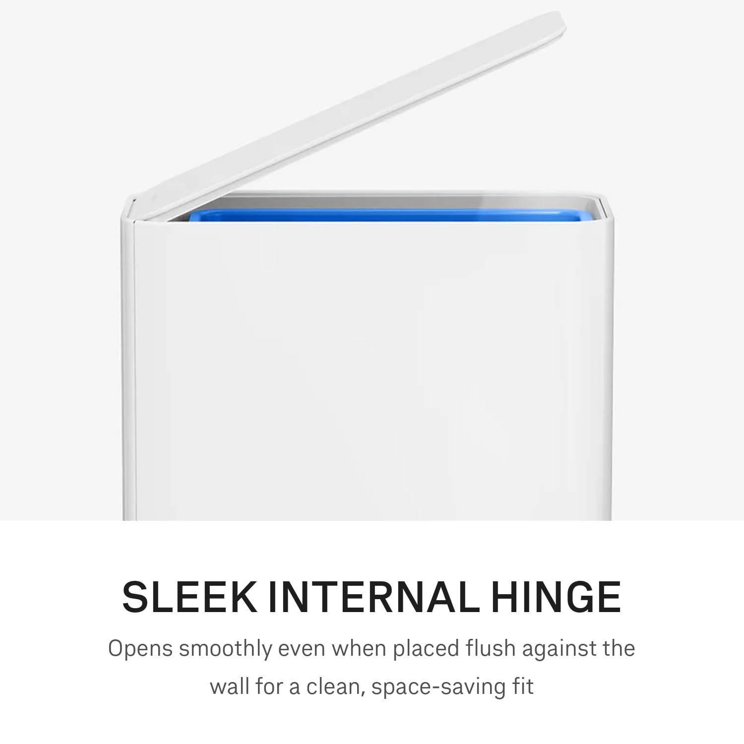 image:imagesimplehuman Slim Step Can 5L 13 Gallon Compact Bathroom Trash Can Liner Pocket Sleek Internal Hinge 150000Step AllSteel Pedal Lid Shox Silent Close Brushed Stainless SteelWhite