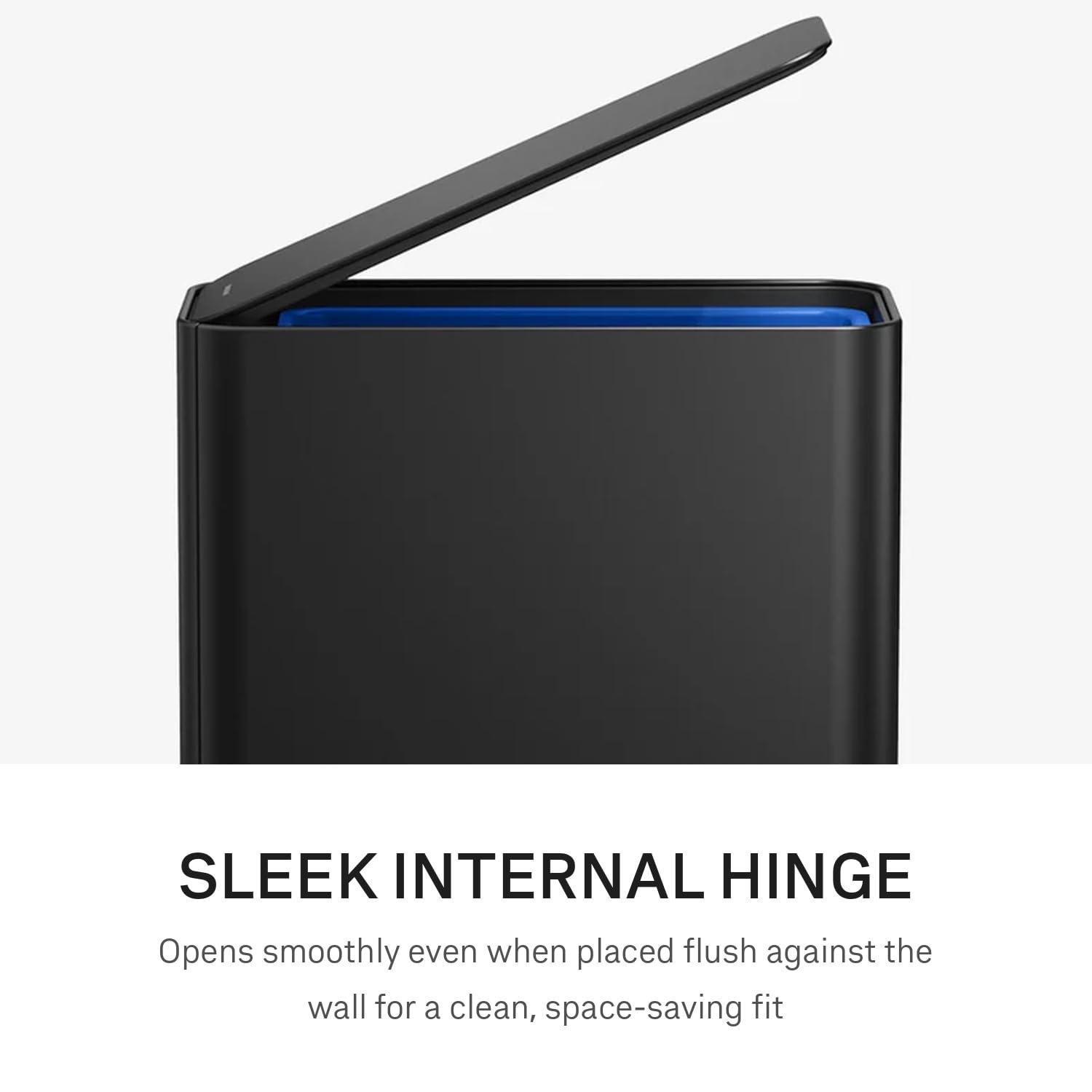 image:imagesimplehuman Slim Step Can 5L 13 Gallon Compact Bathroom Trash Can Liner Pocket Sleek Internal Hinge 150000Step AllSteel Pedal Lid Shox Silent Close Brushed Stainless SteelMatte Black