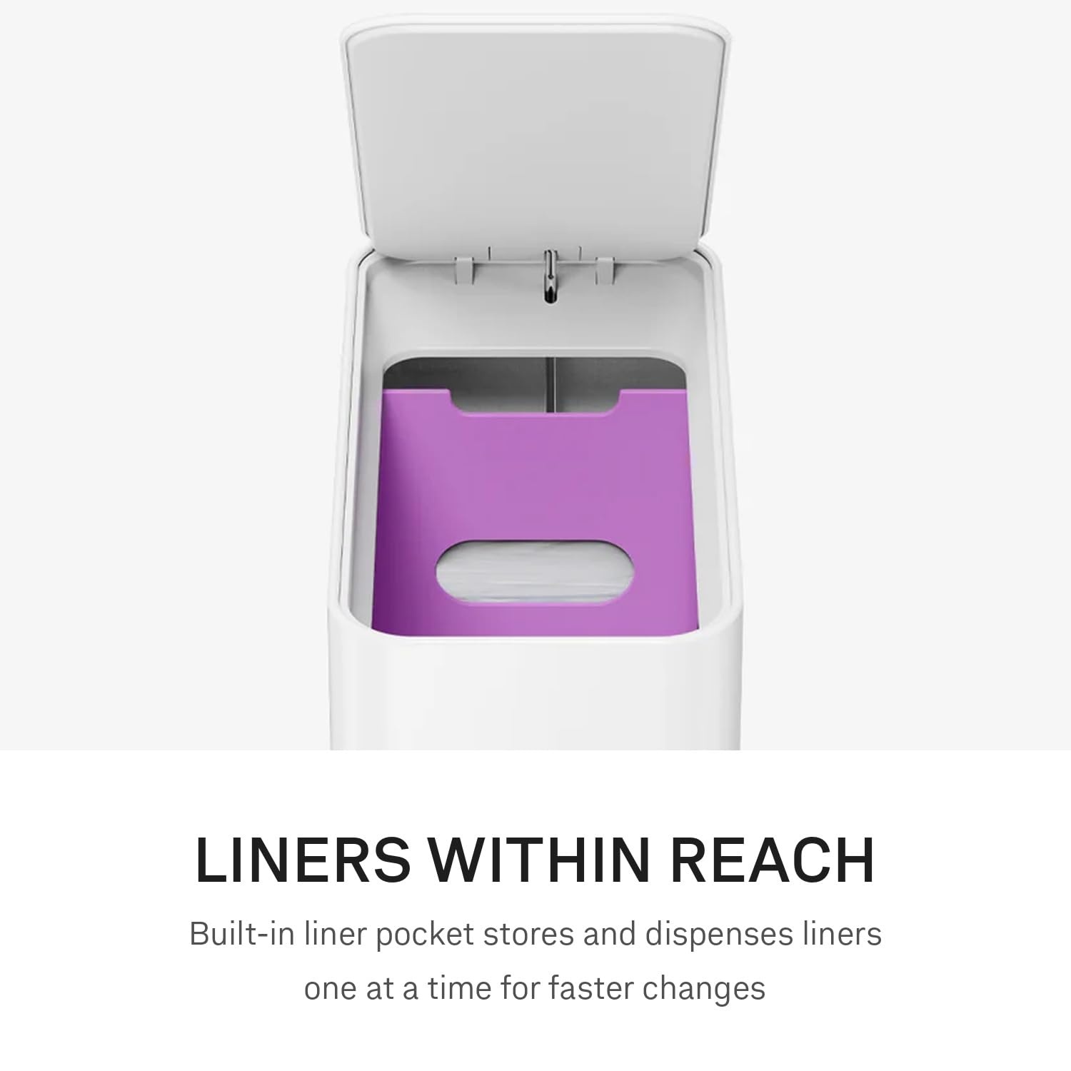 image:imagesimplehuman Slim Step Can 5L 13 Gallon Compact Bathroom Trash Can Liner Pocket Sleek Internal Hinge 150000Step AllSteel Pedal Lid Shox Silent Close Brushed Stainless SteelWhite