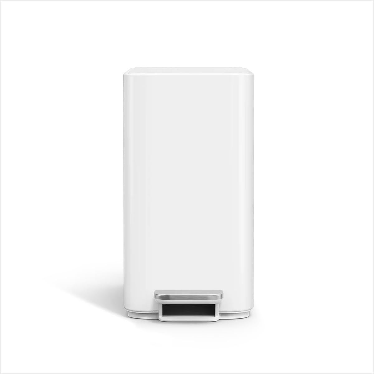 image:imagesimplehuman Slim Step Can 5L 13 Gallon Compact Bathroom Trash Can Liner Pocket Sleek Internal Hinge 150000Step AllSteel Pedal Lid Shox Silent Close Brushed Stainless SteelWhite