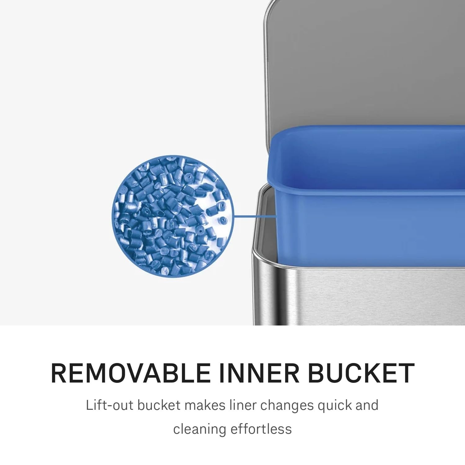 image:imagesimplehuman Slim Step Can 5L 13 Gallon Compact Bathroom Trash Can Liner Pocket Sleek Internal Hinge 150000Step AllSteel Pedal Lid Shox Silent Close Brushed Stainless SteelBrushed