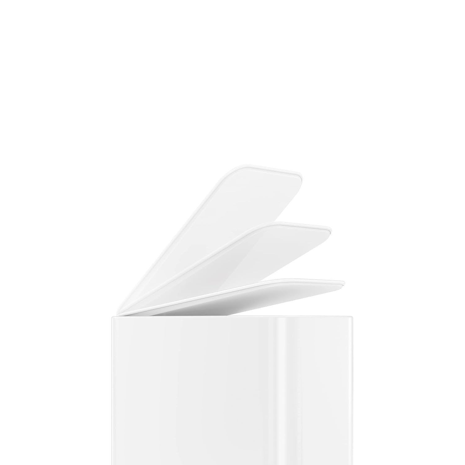 image:imagesimplehuman Slim Step Can 5L 13 Gallon Compact Bathroom Trash Can Liner Pocket Sleek Internal Hinge 150000Step AllSteel Pedal Lid Shox Silent Close Brushed Stainless SteelWhite