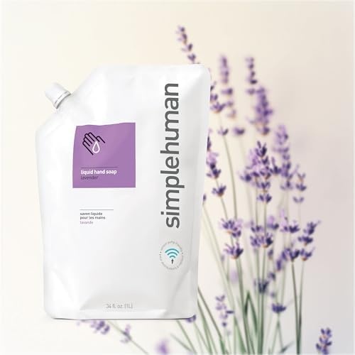 image:imagesimplehuman Spring Water Liquid Hand Soap Refill Bottle 30 fl oz Gentle amp Refreshing Fresh Floral Aroma Moisturizing Vitamin E Sulfate amp Paraben Free Optimized for simplehuman Sensor PumpLavender