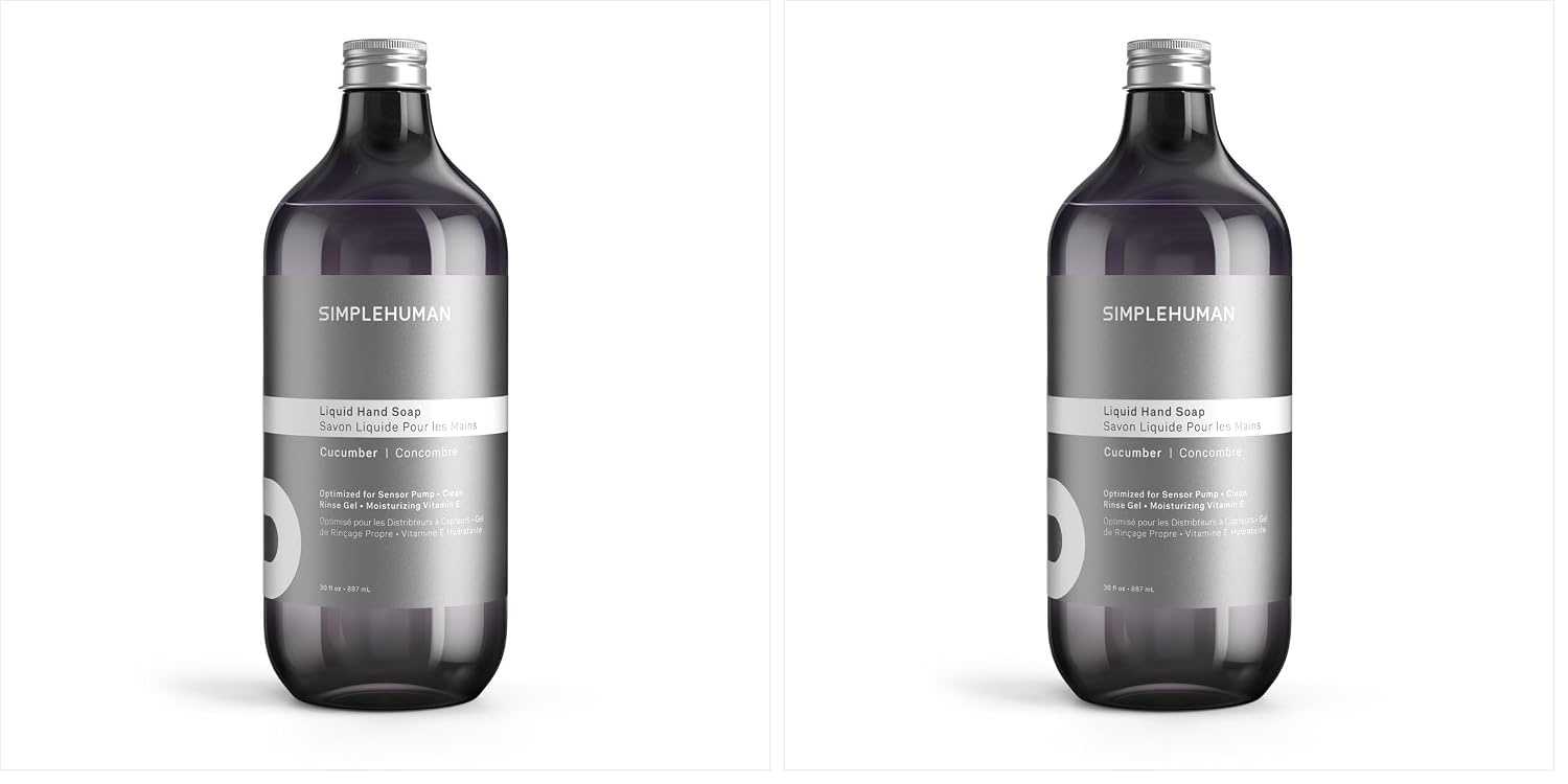 image:imagesimplehuman Spring Water Liquid Hand Soap Refill Bottle 30 fl oz Gentle amp Refreshing Fresh Floral Aroma Moisturizing Vitamin E Sulfate amp Paraben Free Optimized for simplehuman Sensor PumpCucumber