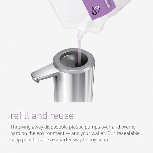 image:imagesimplehuman Spring Water Liquid Hand Soap Refill Bottle 30 fl oz Gentle amp Refreshing Fresh Floral Aroma Moisturizing Vitamin E Sulfate amp Paraben Free Optimized for simplehuman Sensor PumpLavender