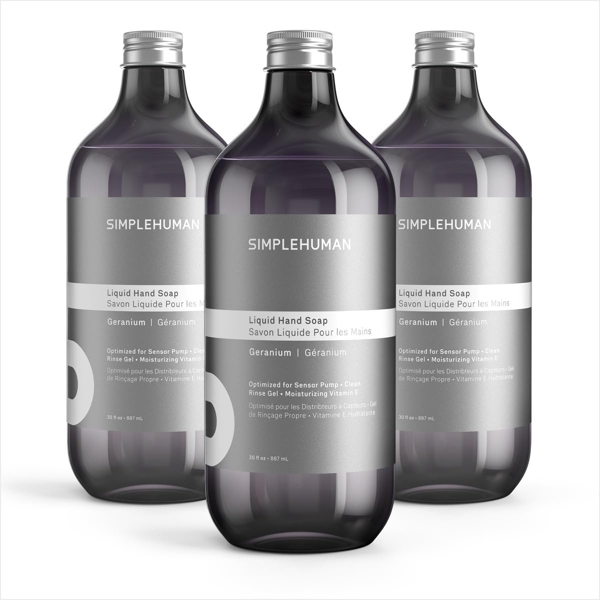 image:imagesimplehuman Spring Water Liquid Hand Soap Refill Bottle 30 fl oz Gentle amp Refreshing Fresh Floral Aroma Moisturizing Vitamin E Sulfate amp Paraben Free Optimized for simplehuman Sensor PumpGeranium