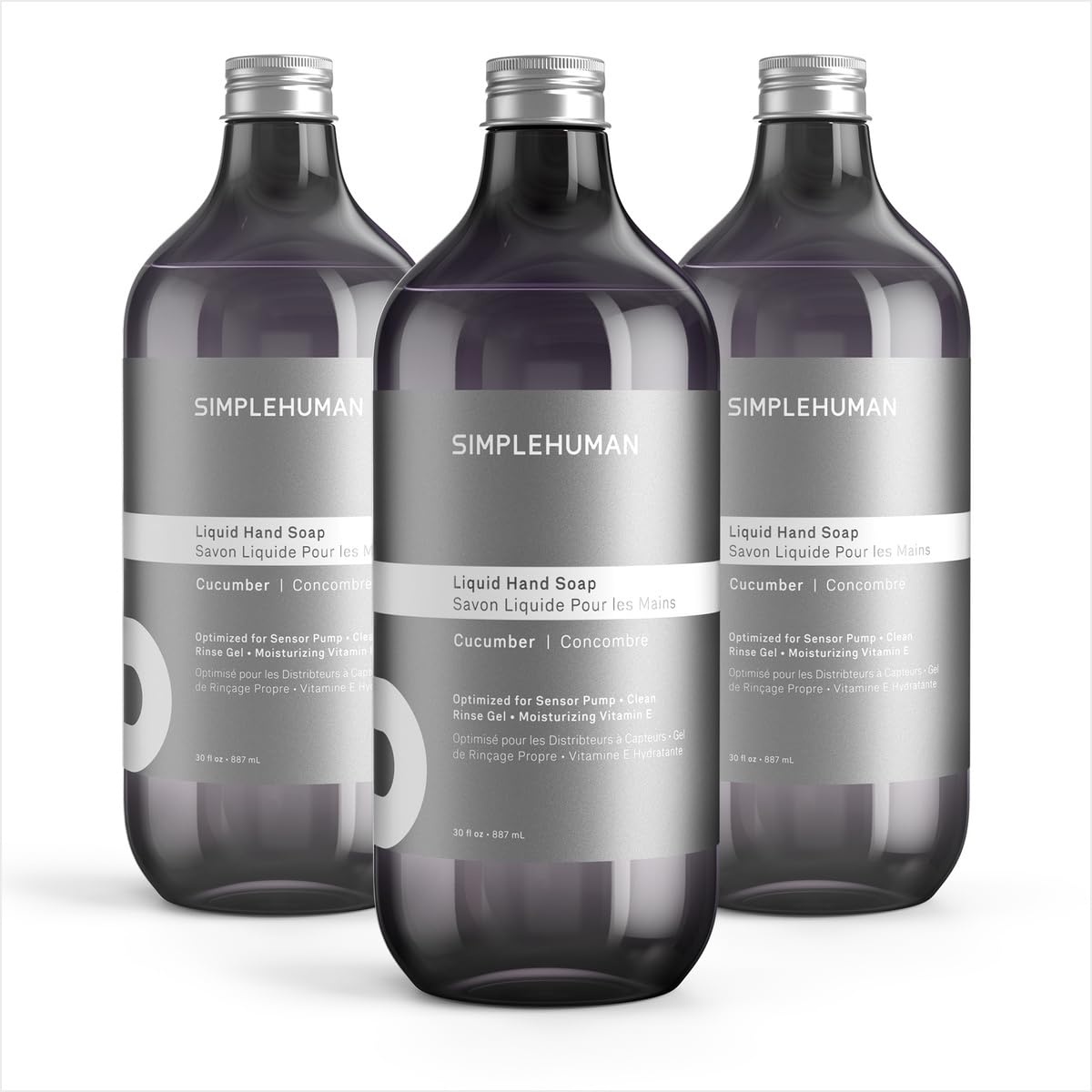 image:imagesimplehuman Spring Water Liquid Hand Soap Refill Bottle 30 fl oz Gentle amp Refreshing Fresh Floral Aroma Moisturizing Vitamin E Sulfate amp Paraben Free Optimized for simplehuman Sensor PumpCucumber