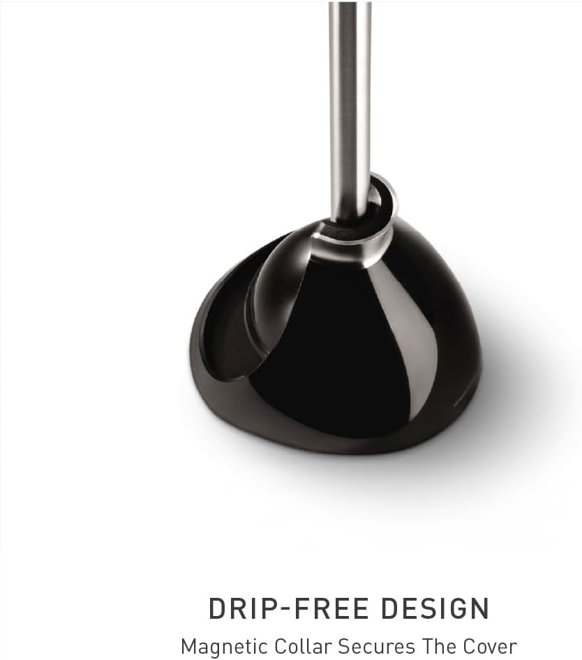 image:imagesimplehuman Toilet Brush with Caddy Stainless Steel WhiteBlack
