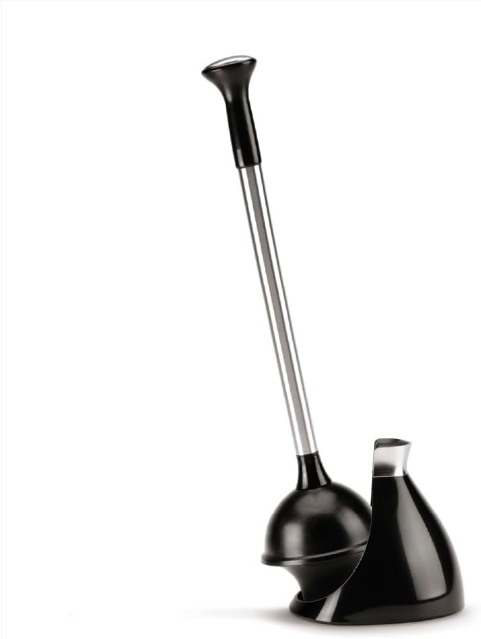 image:imagesimplehuman Toilet Brush with Caddy Stainless Steel WhiteBlack