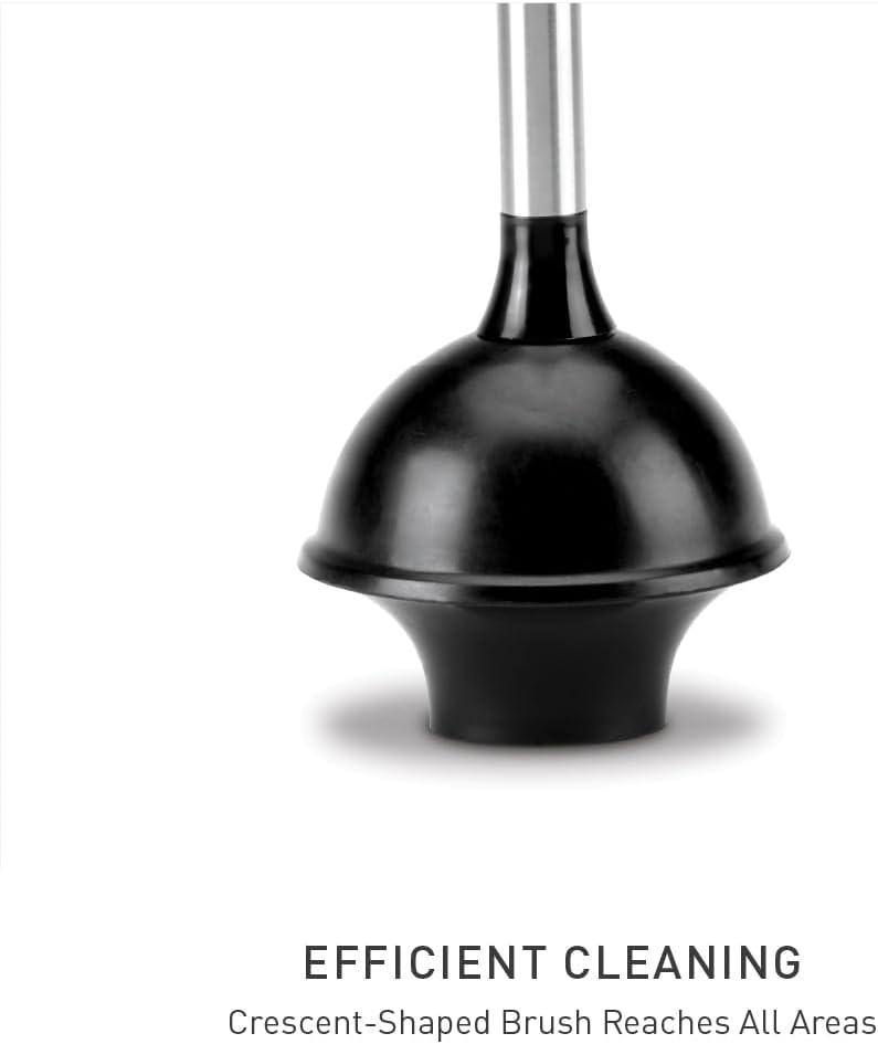 image:imagesimplehuman Toilet Brush with Caddy Stainless Steel WhiteBlack