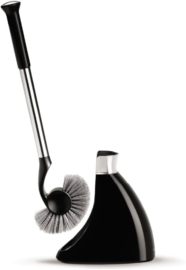 image:imagesimplehuman Toilet Brush with Caddy Stainless Steel WhiteBlack