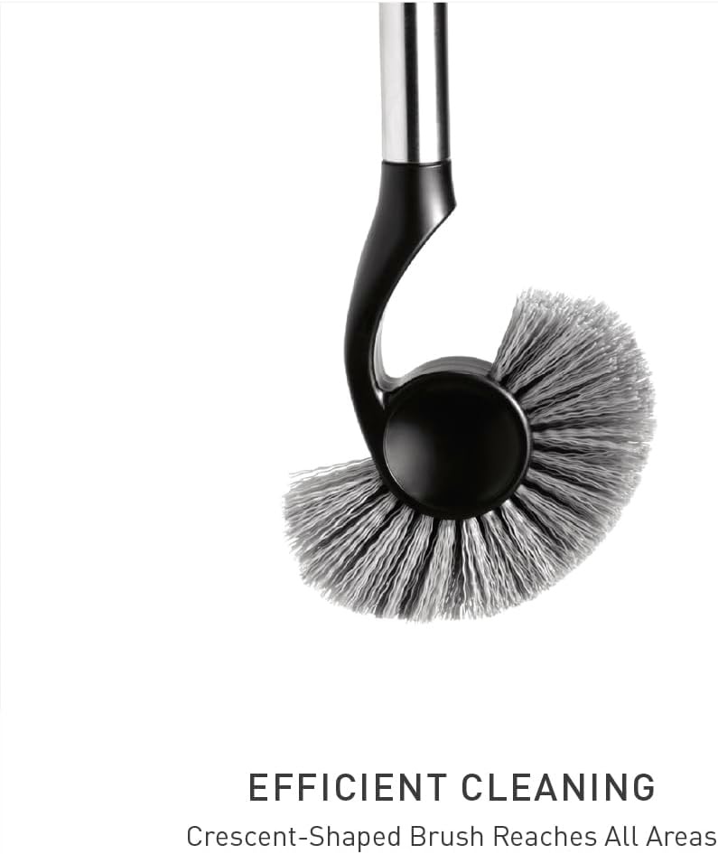 image:imagesimplehuman Toilet Brush with Caddy Stainless Steel WhiteBlack