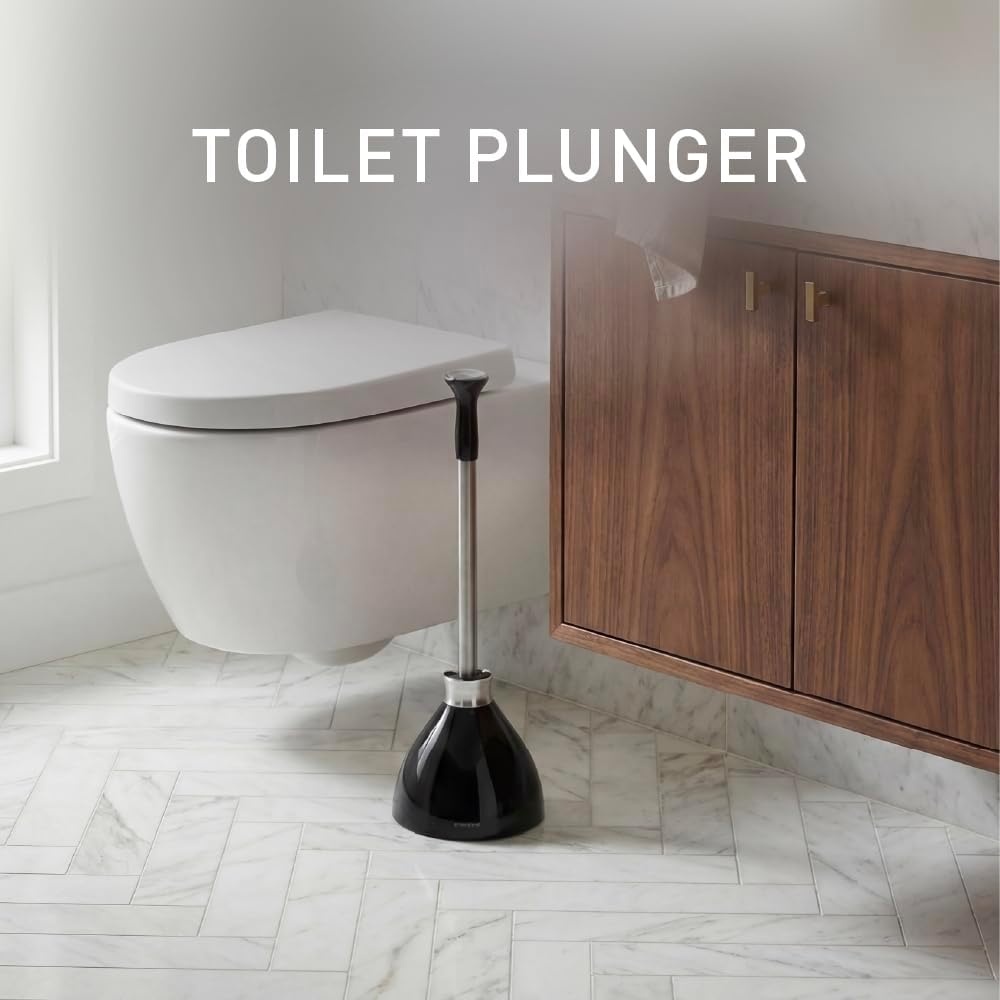 image:imagesimplehuman Toilet Brush with Caddy Stainless Steel WhiteBlack
