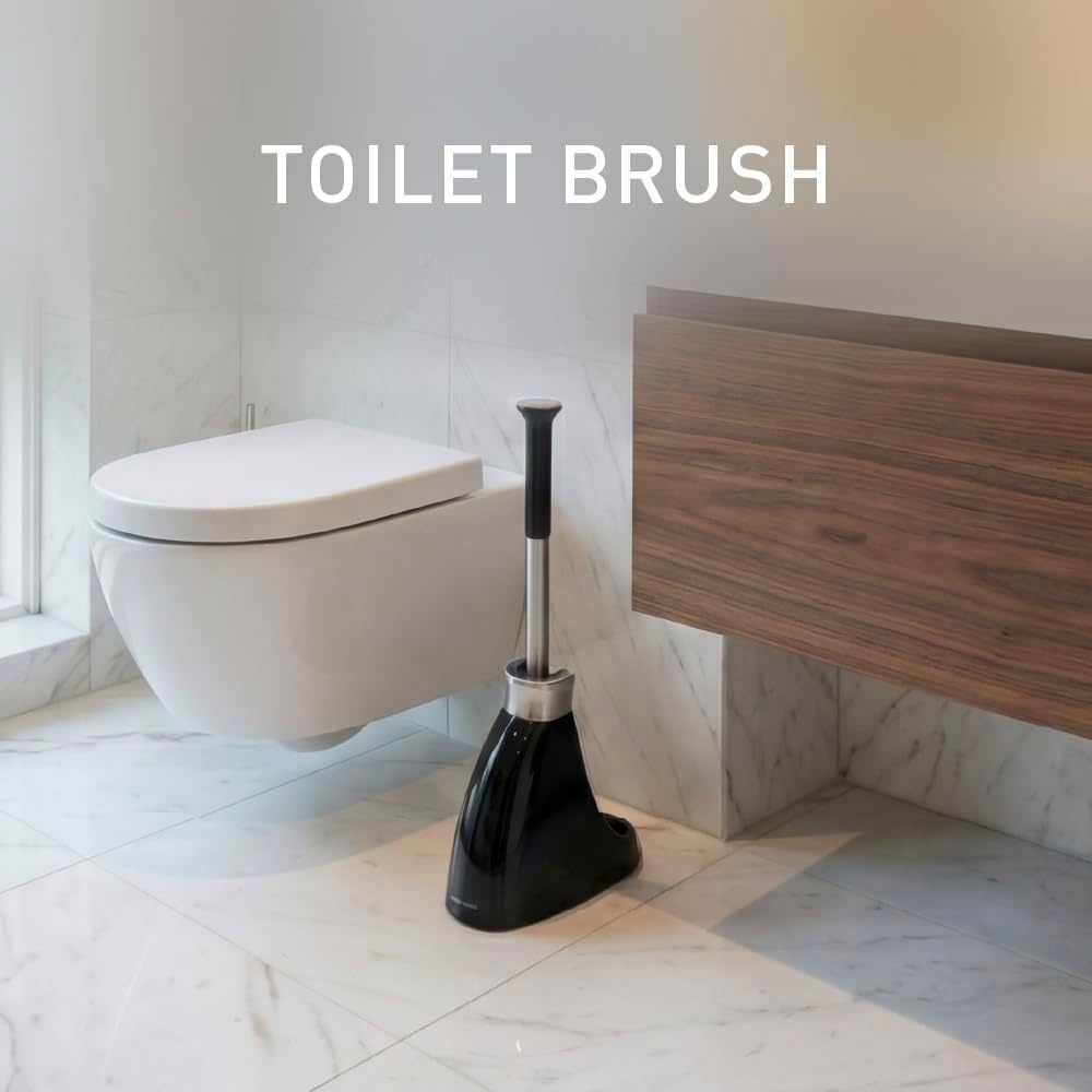 image:imagesimplehuman Toilet Brush with Caddy Stainless Steel WhiteBlack