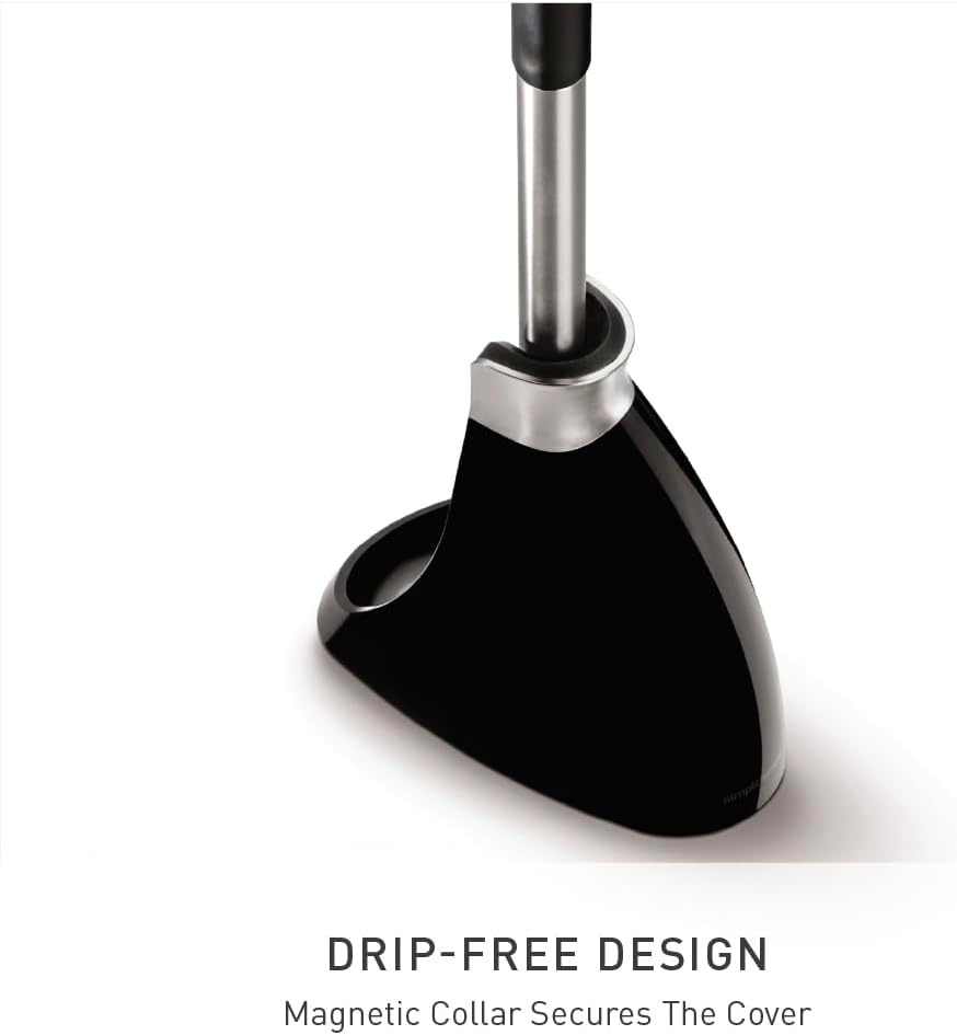 image:imagesimplehuman Toilet Brush with Caddy Stainless Steel WhiteBlack