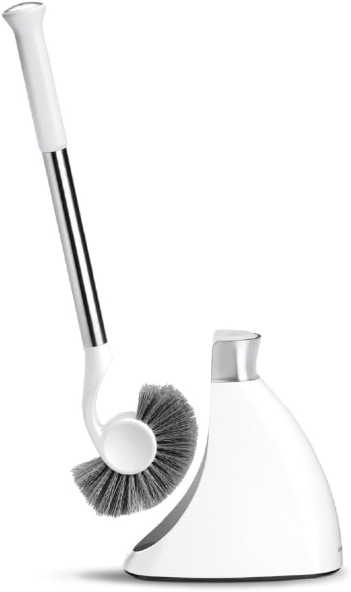 image:imagesimplehuman Toilet Brush with Caddy Stainless Steel WhiteWhite