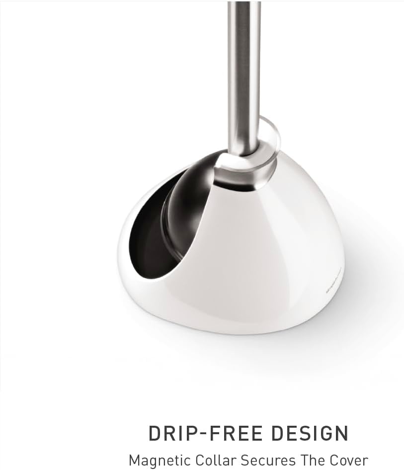 image:imagesimplehuman Toilet Brush with Caddy Stainless Steel WhiteWhite