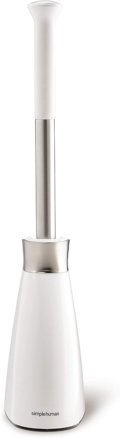 image:imagesimplehuman Toilet Brush with Caddy Stainless Steel WhiteWhite