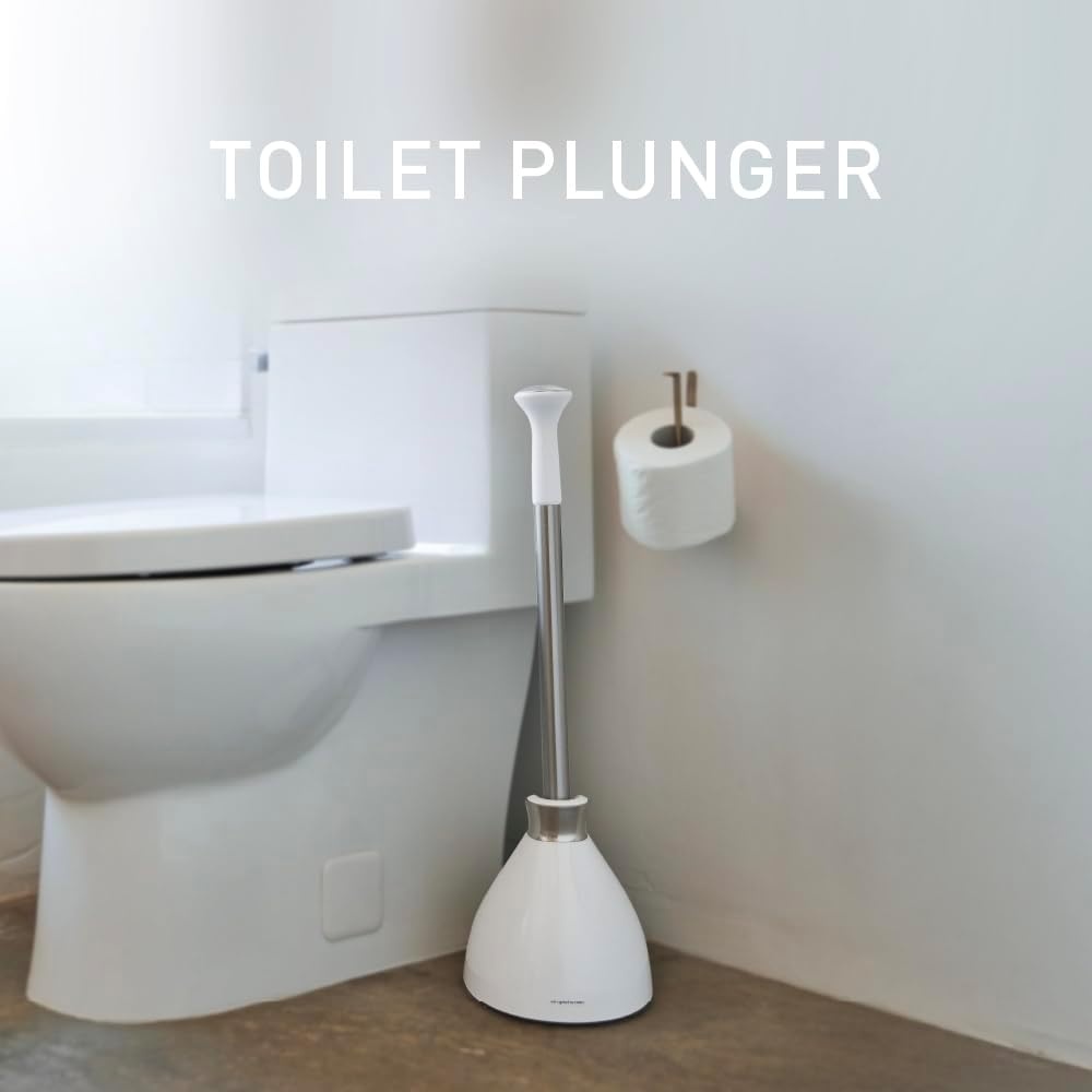 image:imagesimplehuman Toilet Brush with Caddy Stainless Steel WhiteWhite