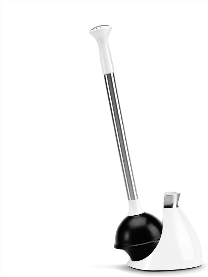 image:imagesimplehuman Toilet Brush with Caddy Stainless Steel WhiteWhite
