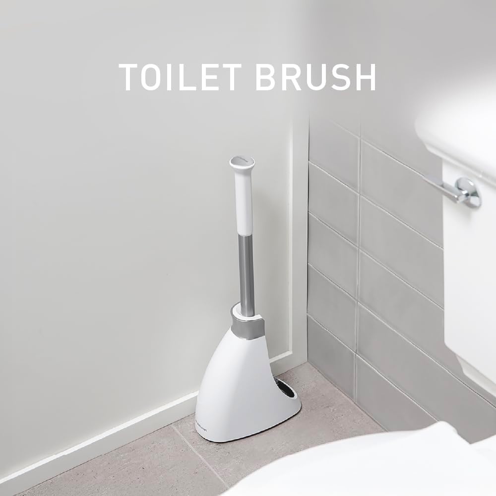 image:imagesimplehuman Toilet Brush with Caddy Stainless Steel WhiteWhite