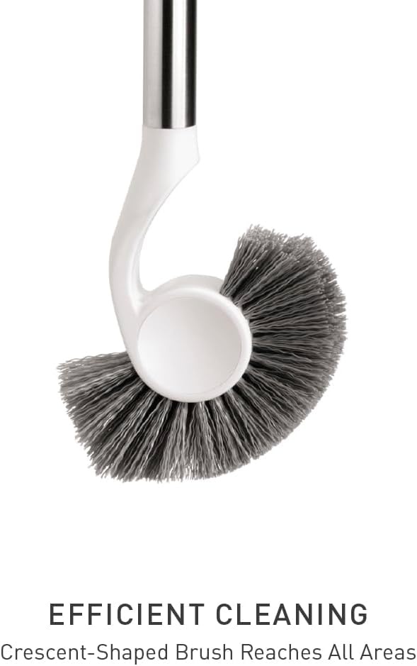 image:imagesimplehuman Toilet Brush with Caddy Stainless Steel WhiteWhite