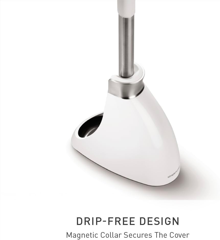 image:imagesimplehuman Toilet Brush with Caddy Stainless Steel WhiteWhite