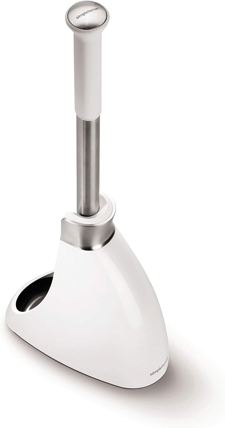 image:imagesimplehuman Toilet Brush with Caddy Stainless Steel WhiteWhite