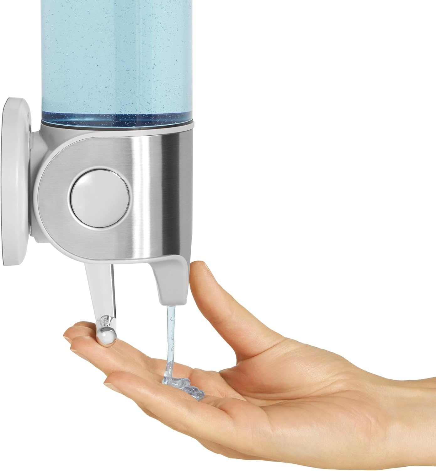image:imagesimplehuman Triple Wall Mount Pumps HotelGrade Refillable 3Chamber Shampoo Conditioner Body Wash Shower Dispenser TBar Lever NoDrill Install for Bathrooms Hotels and Airbnbs Stainless SteelSingle Pack of 6