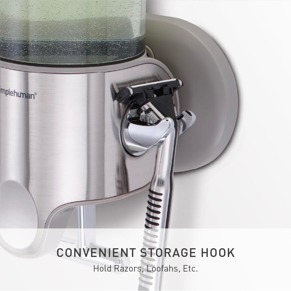 image:imagesimplehuman Triple Wall Mount Pumps HotelGrade Refillable 3Chamber Shampoo Conditioner Body Wash Shower Dispenser TBar Lever NoDrill Install for Bathrooms Hotels and Airbnbs Stainless SteelTriple