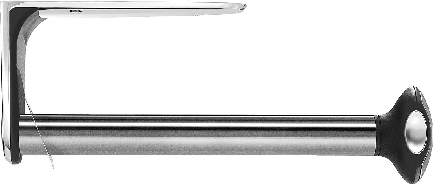 image:imagesimplehuman Wall Mount Paper Towel Holder UnderCabinet or Wall Mounted Rack Horizontal or Vertical Install OneHanded Tear with Tension Spring QuickRelease Knob Brushed Stainless Steel13 x 3 x 5 h Pack of 6