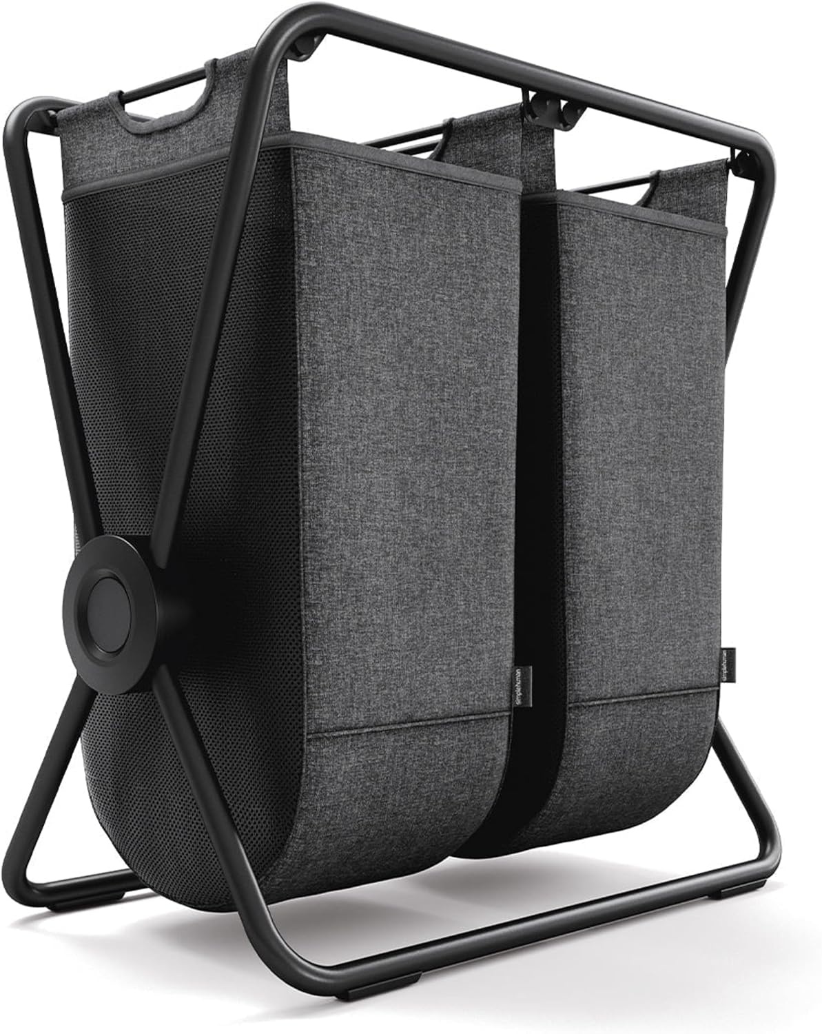 image:imagesimplehuman XFrame Hamper Single Compartment Laundry Hamper for Bedroom Bathroom HeavyGauge Steel Frame Stain amp Odor Resistant Machine Washable Bag Easy Carry Steel Handles WhiteBlack