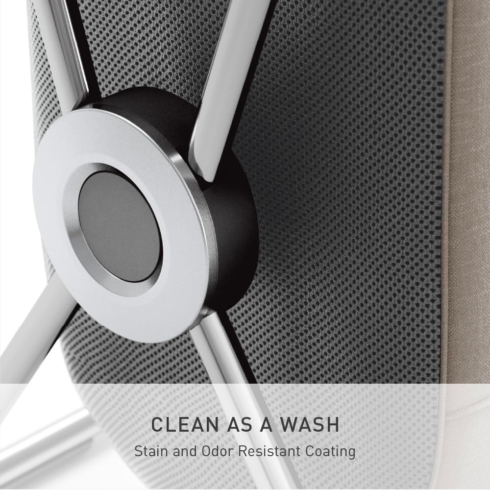 image:imagesimplehuman XFrame Hamper Single Compartment Laundry Hamper for Bedroom Bathroom HeavyGauge Steel Frame Stain amp Odor Resistant Machine Washable Bag Easy Carry Steel Handles WhiteChrome