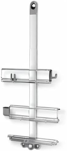 image:imagesimplehuman XLarge Adjustable Hanging Shower Caddy Handheld Showerhead Compatible FamilySize Bathroom Organizer with 12Inch Extended Neck Adjustable Shelves RustProof Stainless SteelLarge