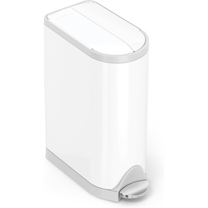 simplehuman 10 Liter / 2.6 Gallon Butterfly Lid Bathroom Step Trash Can, Brushed Stainless Steel with Black Trim(18 liter Diaper Can)