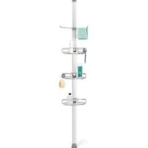 simplehuman 8′ Tension Pole Shower Caddy, Stainless Steel and Anodized Aluminum(9 ft)