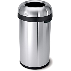 simplehuman 80 Liter / 21.1 Gallon Bullet Open Top Trash Can, Commercial Grade Heavy Gauge, Brushed Stainless Steel(Brushed)