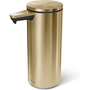 simplehuman 9 oz. Touch-Free Rechargeable Sensor Liquid Soap Pump Dispenser, Brass w/ Black Trim