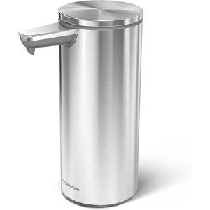 simplehuman 9 oz. Touch-Free Rechargeable Sensor Liquid Soap Pump Dispenser, Polished Stainless Steel(Brushed)