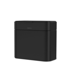 simplehuman Compost Caddy, 4L / 1.1 Gallon Countertop Kitchen Compost Bin with Magnetic Dock for Trash Can, Soft-Seal Lid, Removable Inner Bucket, Matte Black Steel(Matte Black)