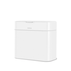 simplehuman Compost Caddy, 4L / 1.1 Gallon Countertop Kitchen Compost Bin with Magnetic Dock for Trash Can, Soft-Seal Lid, Removable Inner Bucket, Matte Black Steel(White)