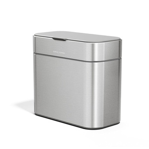simplehuman Compost Caddy, 4L / 1.1 Gallon Countertop Kitchen Compost Bin with Magnetic Dock for Trash Can, Soft-Seal Lid, Removable Inner Bucket, Matte Black Steel(Brushed)