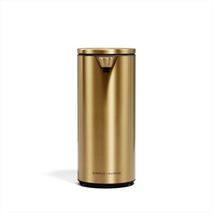 simplehuman Liquid Sensor Pump, 9 oz Automatic Soap Dispenser for Kitchen and Bathroom, Touchless Motion Sensor, Variable Dispense, Rechargeable, No-Drip Spout, High-Grade Matte Black Steel(Brass)