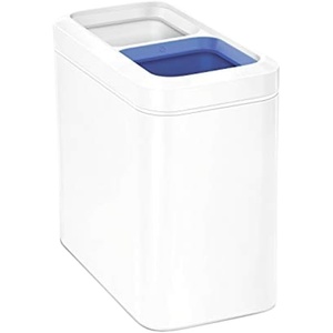 simplehuman Slim Open Can, 25L / 6.6 Gallon Commercial Office Trash Can for Conference Rooms, Hotel Rooms, Reception, Heavy Duty Stainless Steel, ADA-Compliant, Brushed Stainless Steel(White)
