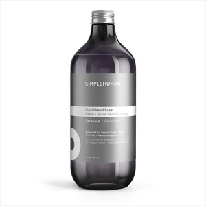 simplehuman Spring Water Liquid Hand Soap Refill Bottle, 30 fl. oz., Gentle & Refreshing Fresh Floral Aroma, Moisturizing Vitamin E, Sulfate & Paraben Free, Optimized for simplehuman Sensor Pump(Geranium)