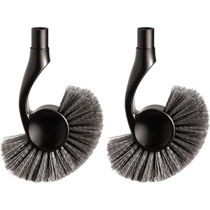 simplehuman Toilet Brush with Caddy, Stainless Steel, White(Negro)