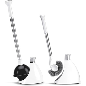 simplehuman Toilet Brush with Caddy, Stainless Steel, White(White)